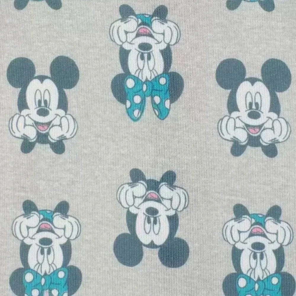Disney Mickey Minnie Mouse 2 Pack Footed Sleeper Pajamas‎ White Gray 18M New!